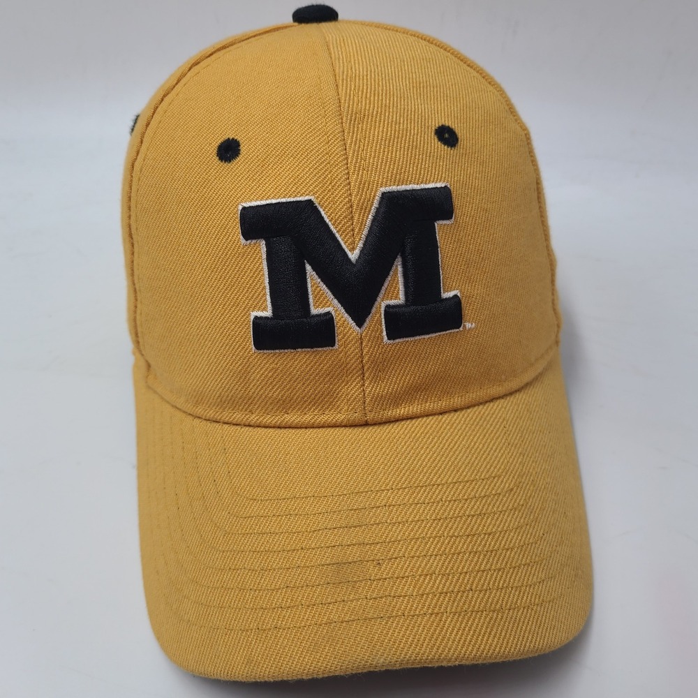 Missouri Tigers Hat Fitted 7 Zephyr Yellow Black NCAA Logo Mizzou Wool Blend Men